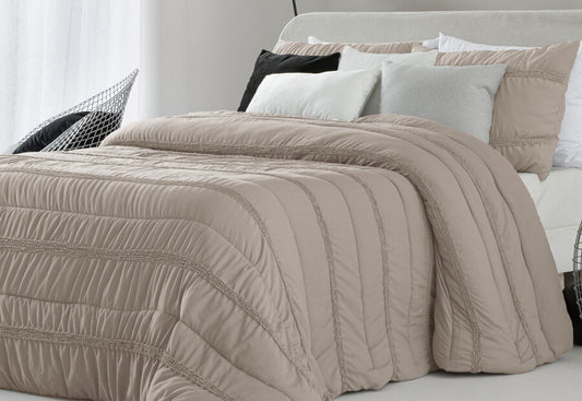 Edredón Comforter Liso FUNDECO Soft Touch Provenza beige