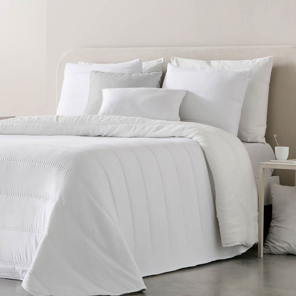 Edredón comforter Sherpa Hermes Blanco Fundeco