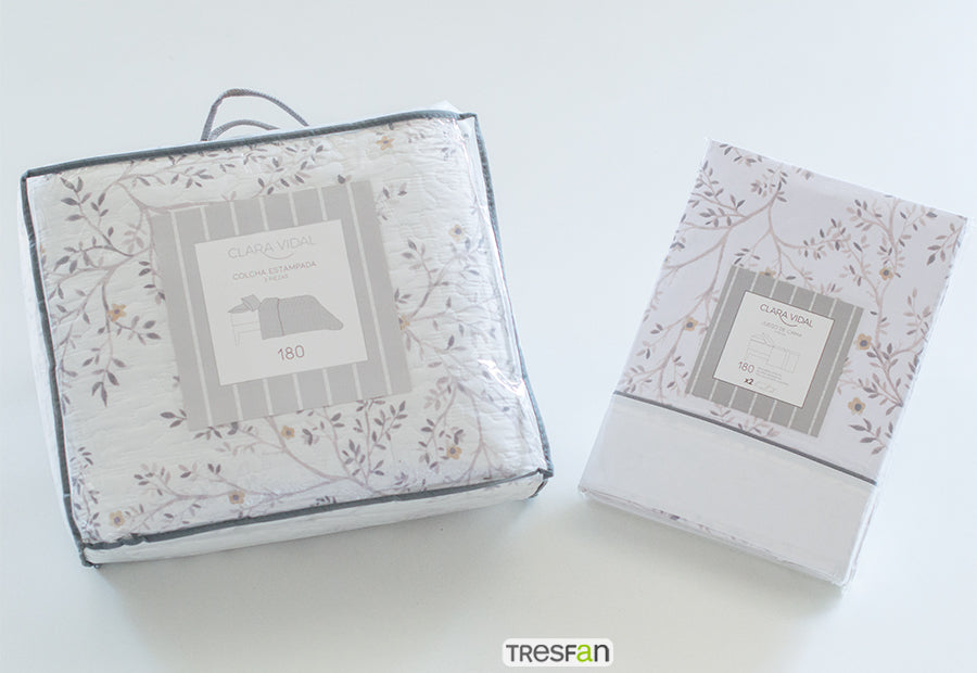 Colcha Bouti Cosida Reversible CLARA VIDAL Elsinor beige