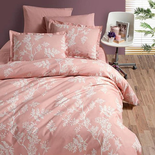 Housse de couette rose 4 pièces 100 % coton