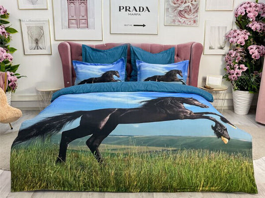 Black Horse Duvet Cover