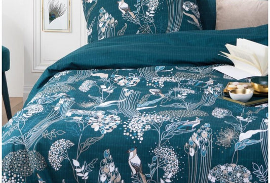 ATMOSPHERA Peacock Reversible Cotton Duvet Cover