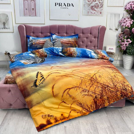 Wheat Stalk Duvet Cover 4 Pieces