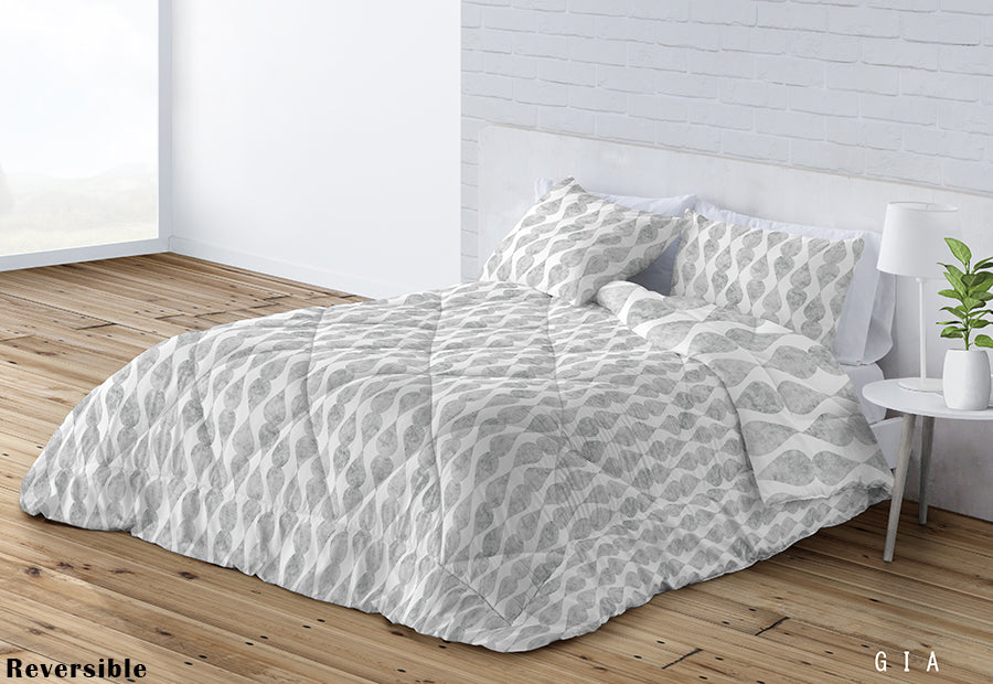 Edredón Duvet Confort Reversible DN Moda Gia gris
