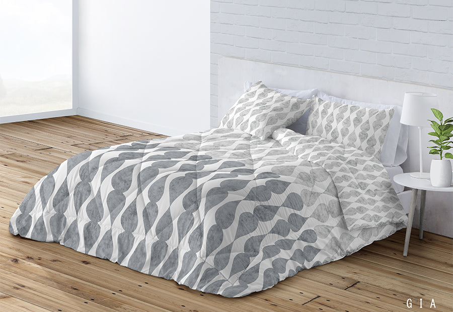 Edredón Duvet Confort Reversible DN Moda Gia gris