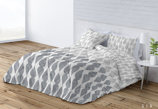 Edredón Duvet Confort Reversible DN Moda Gia gris