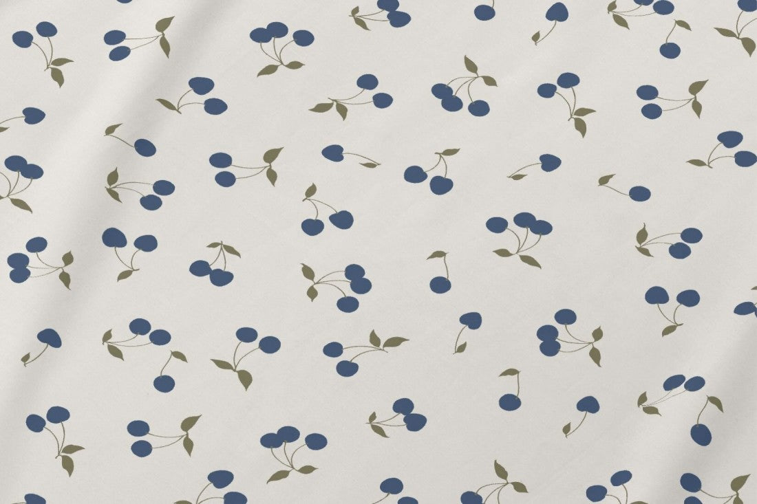 Juego Sábanas Botánico 546 Cerezas azul