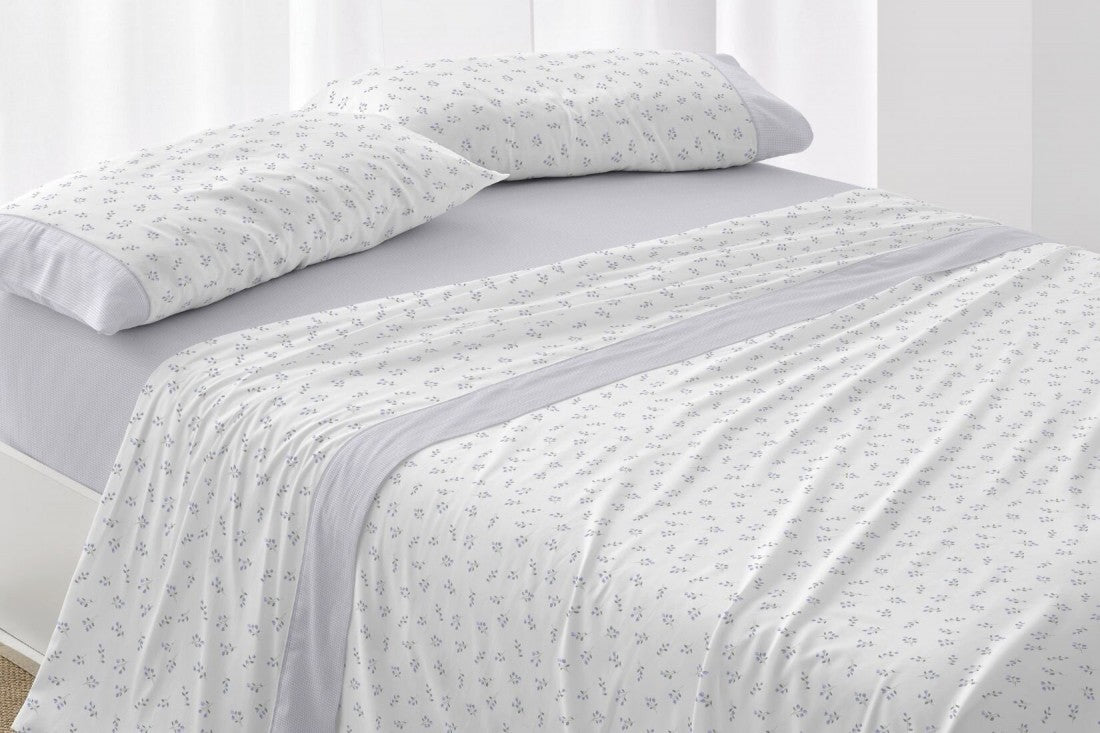 Parure de draps en tissu 241 Blanc/Gris BURRITO BLANCO