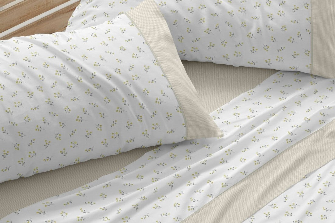 Parure de draps en tissu 241 Blanc/Gris BURRITO BLANCO