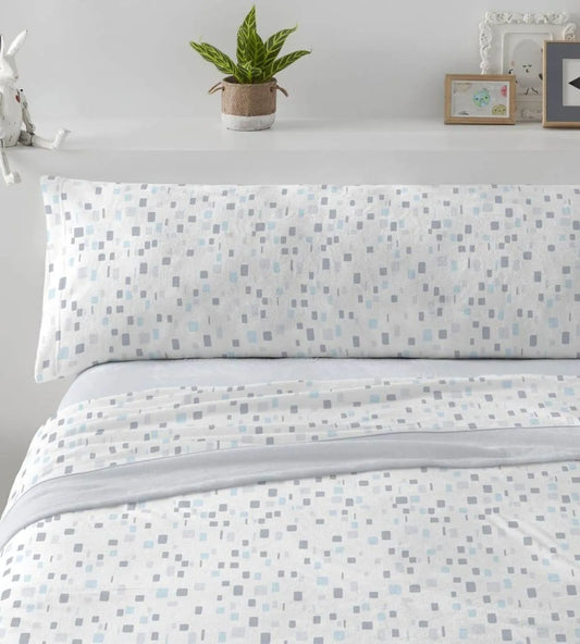 Sábana Coralina  diseño geométrico colar azul 102 de Burrito Blanco