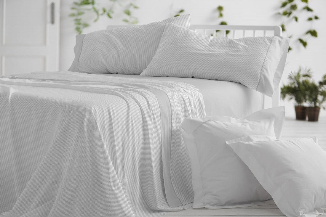 Parure de draps en tissu 241 Blanc/Gris BURRITO BLANCO
