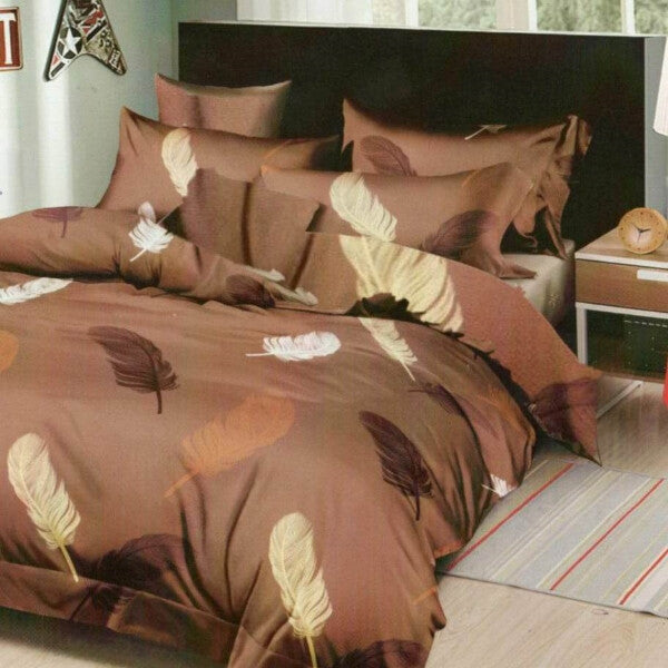 Brown Feather Sheet Set 4 Pieces