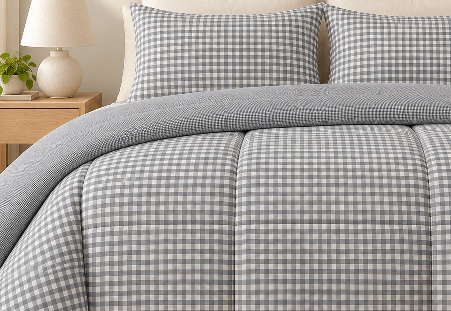 Edredón Duvet Comforter Hilo Tintado ATENAS Larissa gris