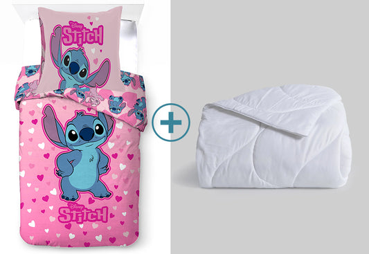 Pack Funda Nórdica+Relleno Nórdico LICENCIA Lilo & Stitch rosa