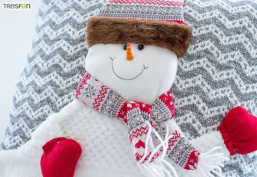 Funda Cojín 45x45 Navidad MC Formas Muñeco Nieve patas