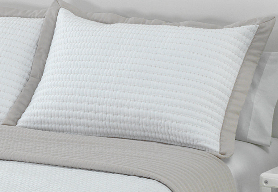 Colcha Bouti blanca/beige  Bordada modelo Palma de DOLZ