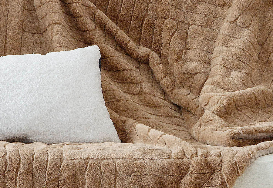 Manta Plaid 130x170cm Sedalina Textura ANTILO River taupe