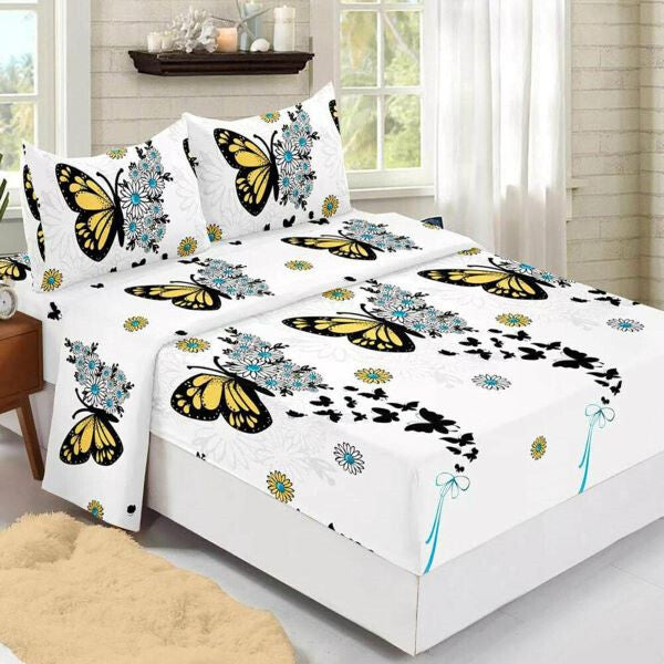 Black butterflies fitted sheet