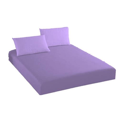 Sábana bajera+2 fundas de almohadas color malva