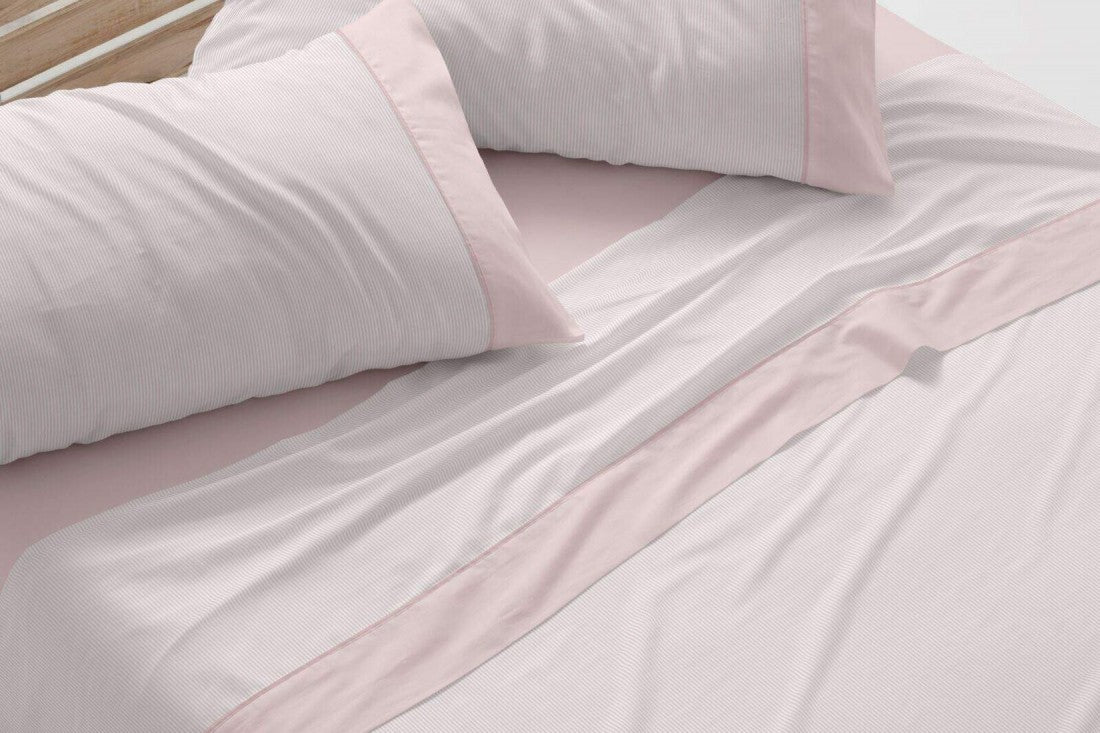 Juego de sábanas  Burrito Blanco diseño 297 en color gris, beige, azul, coral y verde