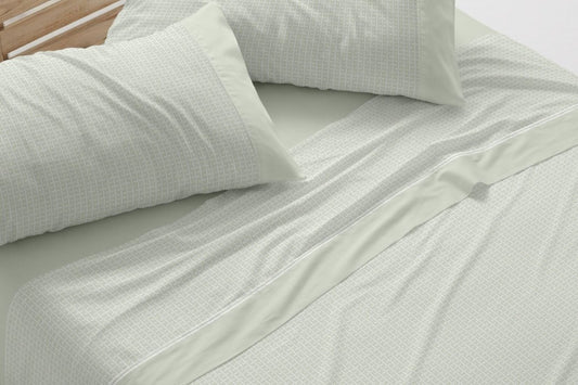 Ensemble de draps Burrito Blanco 540 en bleu, avoine et olive