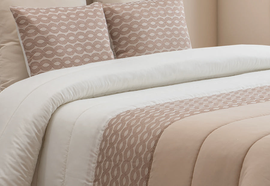 Edredón Comforter Jacquard + 2 Cojines Llenos PT Económico Sami