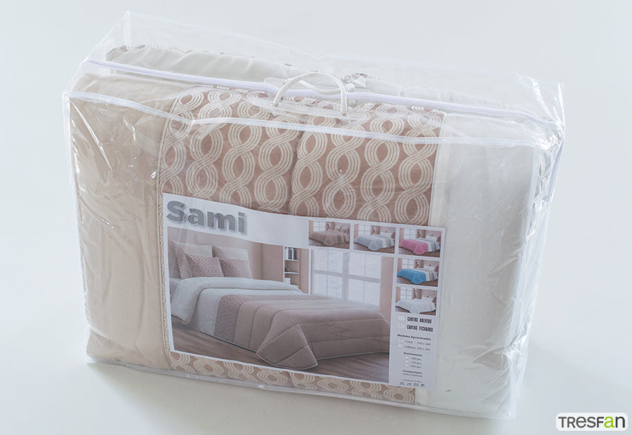 Edredón Comforter Jacquard + 2 Cojines Llenos PT Económico Sami