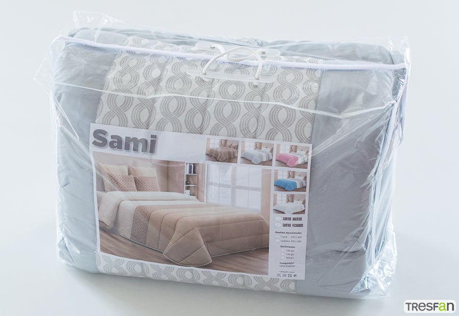 Edredón Comforter Jacquard + 2 Cojines Llenos PT Económico Sami