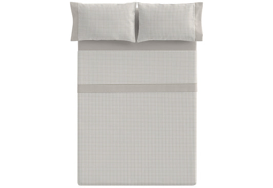 CLARA VIDAL Parure de draps Siero Vichy beige