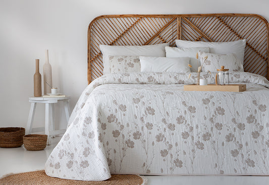 Colcha beige Jacquard Confort VIALMAN Sofía