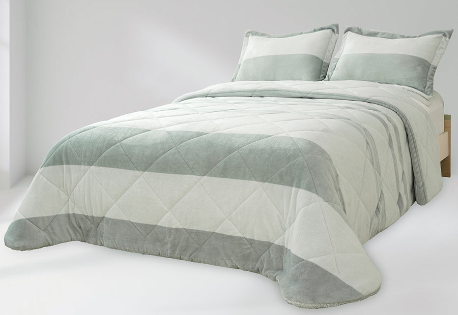 Edredón Conforter Sedalina+Sherpa CLARA VIDAL Susane verde 650 gr.