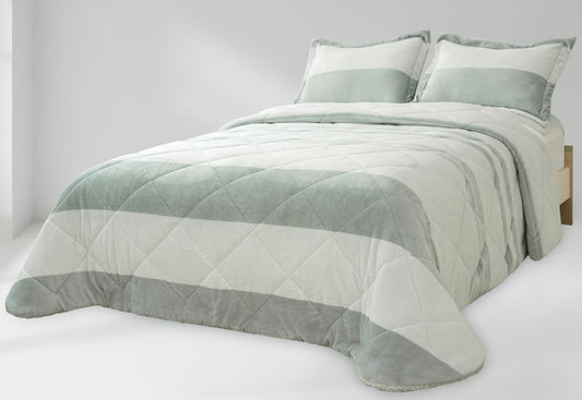 Edredón Conforter Sedalina+Sherpa CLARA VIDAL Susane verde 650 gr.
