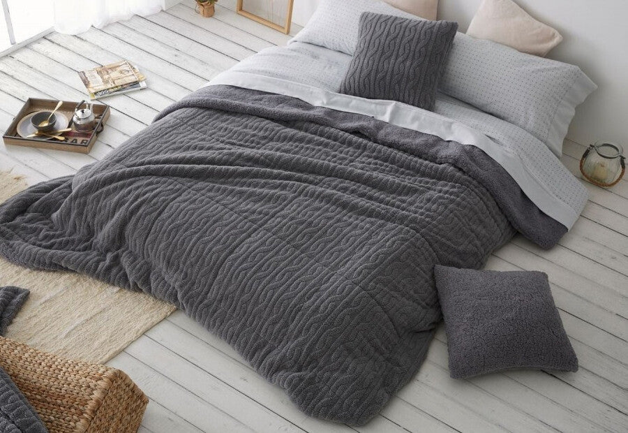 Comforter Duvet Sedalina+Sherpa BURRITO BLANCO gray