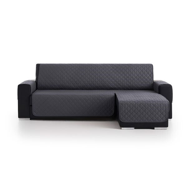 Dark Gray Padded Chaise Longue Sofa Cover BELMARTI