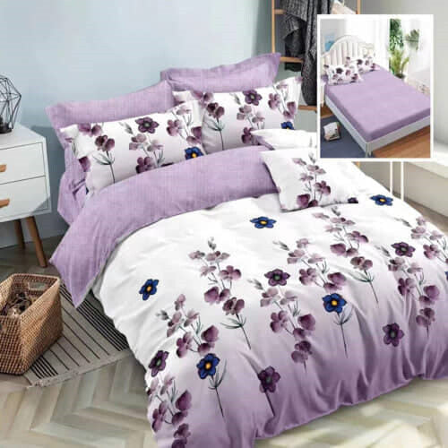 Duvet cover purple flowers