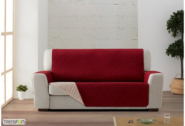 LLARBONA Laia Reversible Quilted Sofa Cover Red