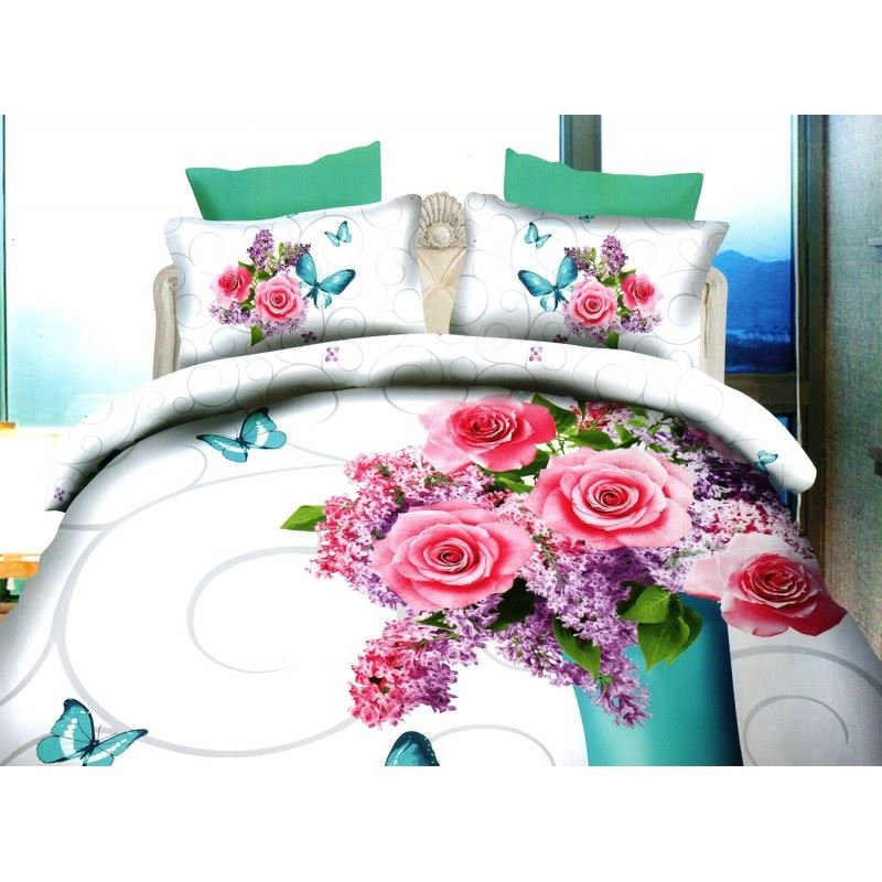 Lilac and Roses Duvet Cover
