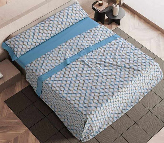 Parure de draps en tissu Mora turquoise M84