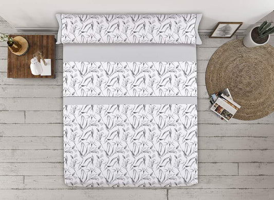 Parure de draps en tissu gris Normandy C-5 CASA CAMPO