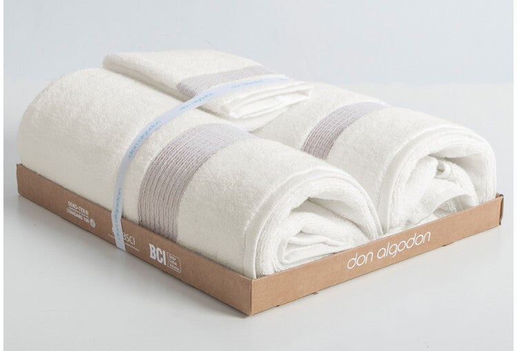 Towel Set 500gr Jacquard DON COTTON beige