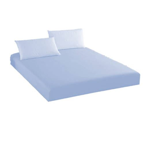 Fitted sheet + 2 pillowcases Color Blue 100% Cotton
